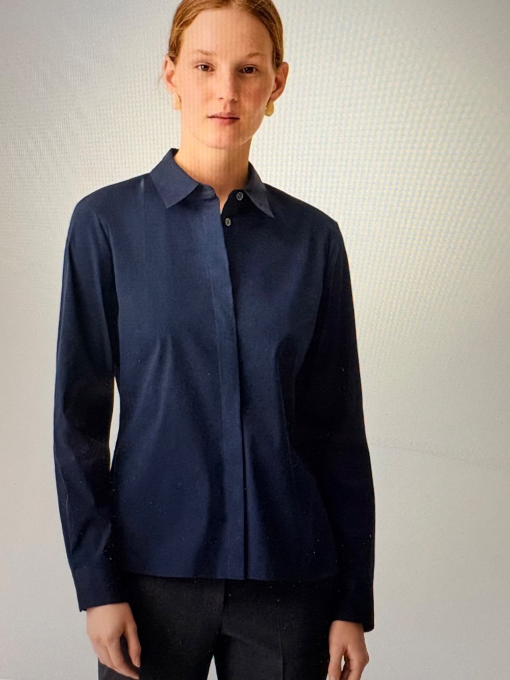 NWT Theory Fitted Shirt Classic Navy Precise